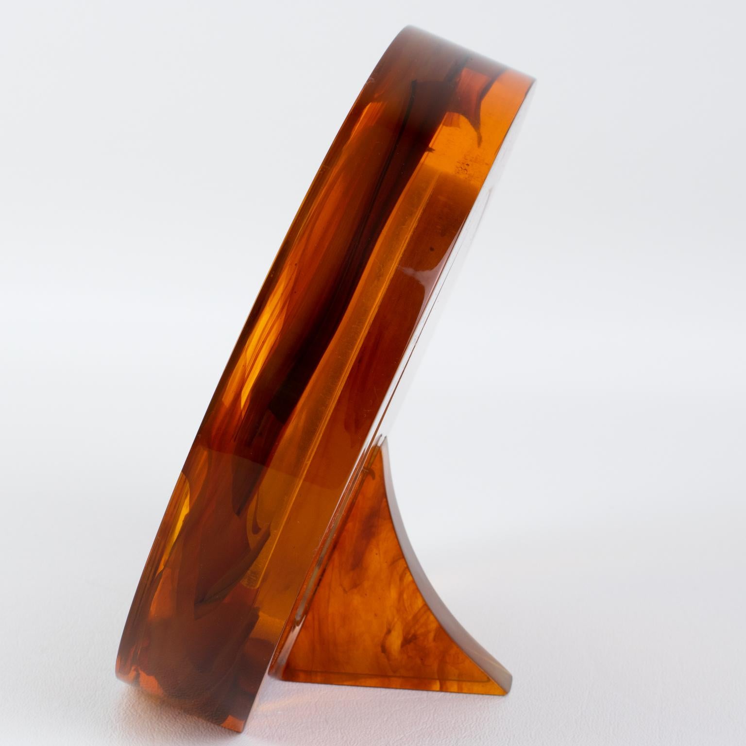 Late 20th Century Tortoiseshell Lucite Picture Frame, circa 1970