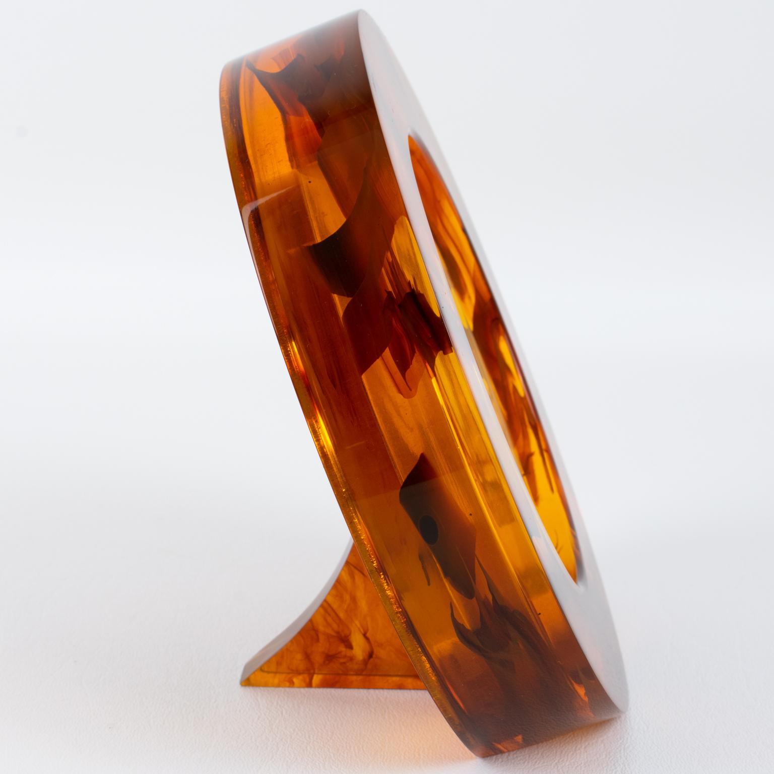 Tortoiseshell Lucite Picture Frame, circa 1970 1