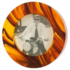 Tortoiseshell Lucite Picture Frame, circa 1970