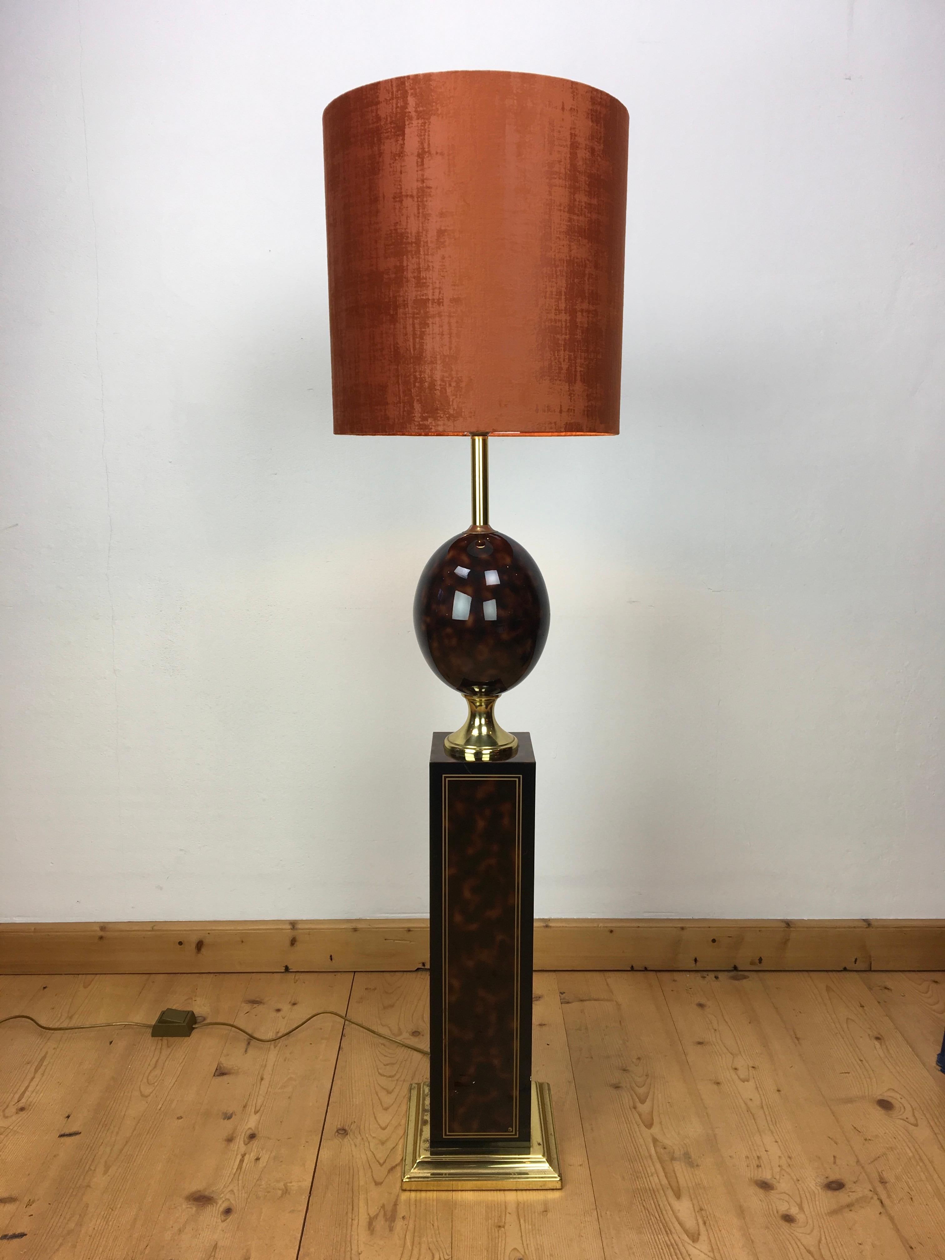 Stehlampe aus Straußeneier mit Schildpatt, Maison Le Dauphin, Frankreich im Angebot 1