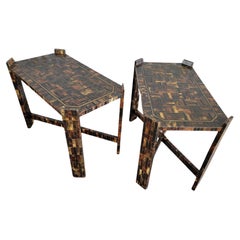 Tortoiseshell Rectangular End Tables