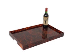 Tortoiseshell Serving Tray Lucite Willy Rizzo Style Italy, 1970s