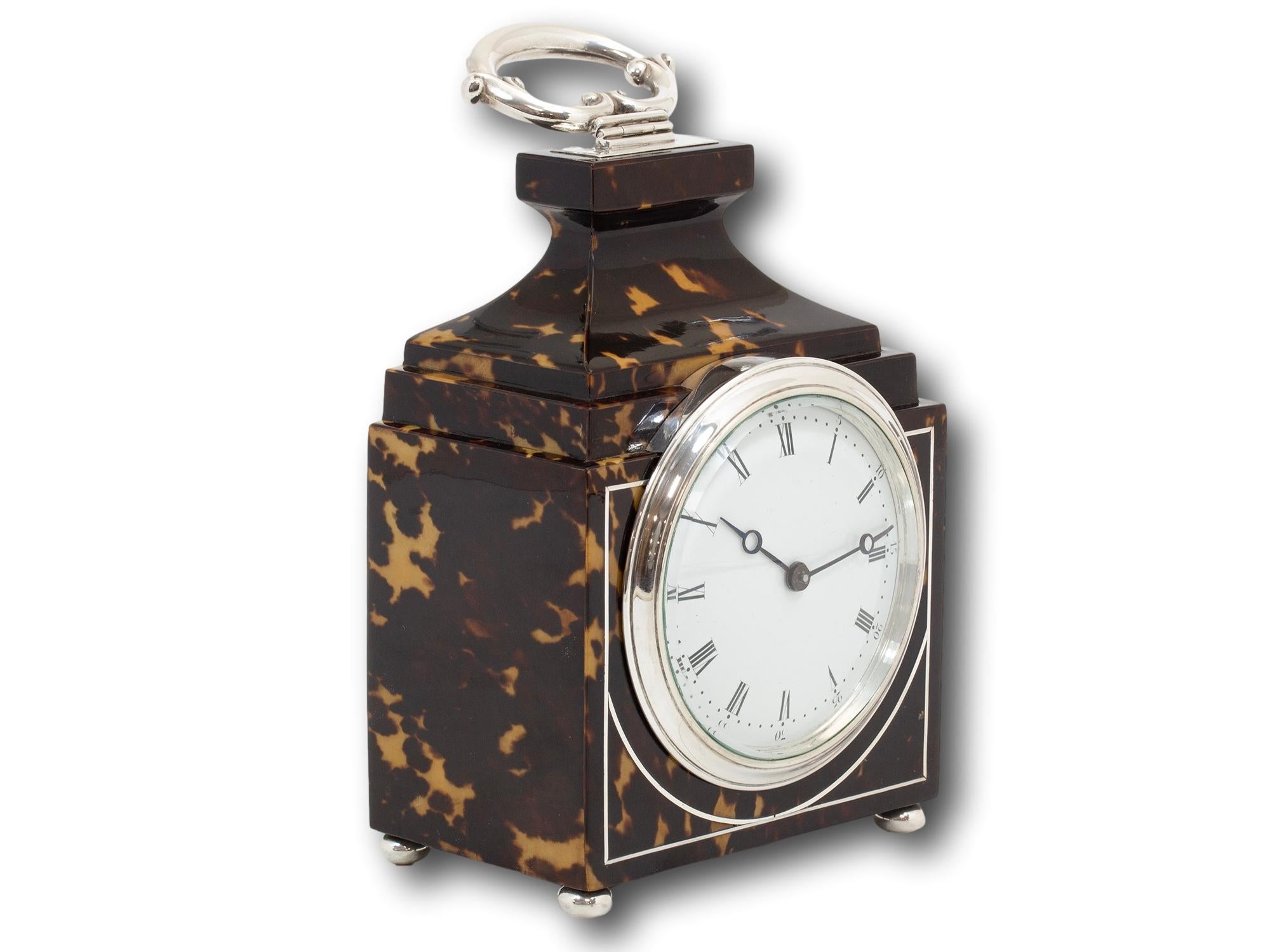 Orologio in tartaruga e argento Douglas Clock Co. in vendita 2