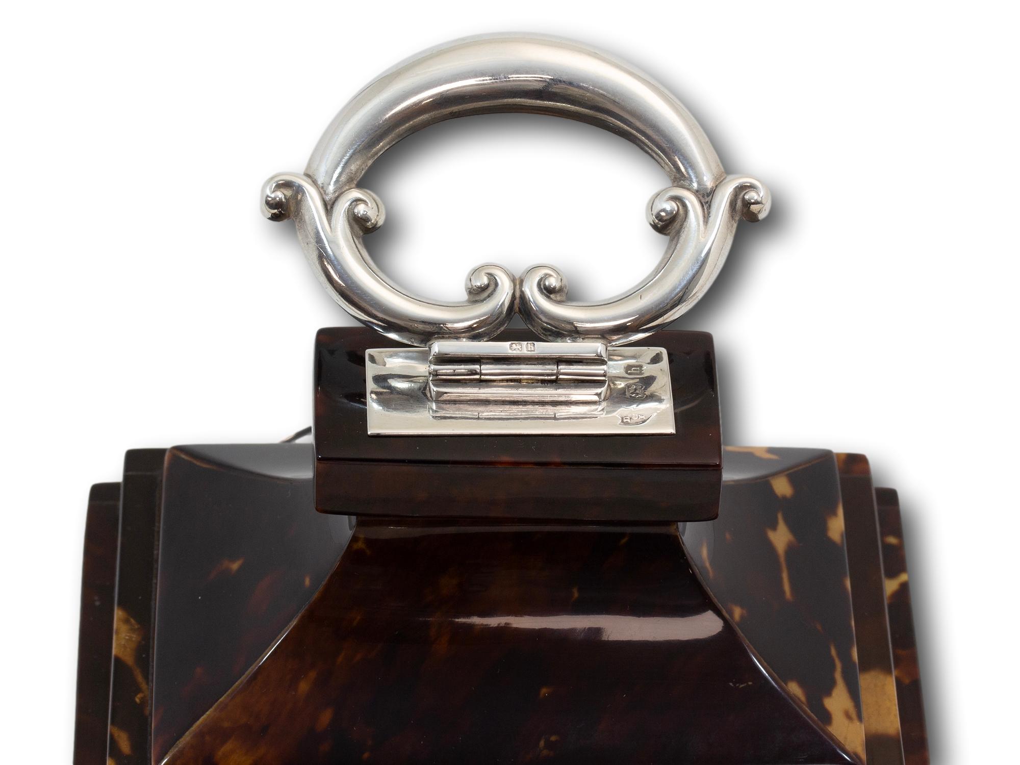 Orologio in tartaruga e argento Douglas Clock Co. in vendita 4