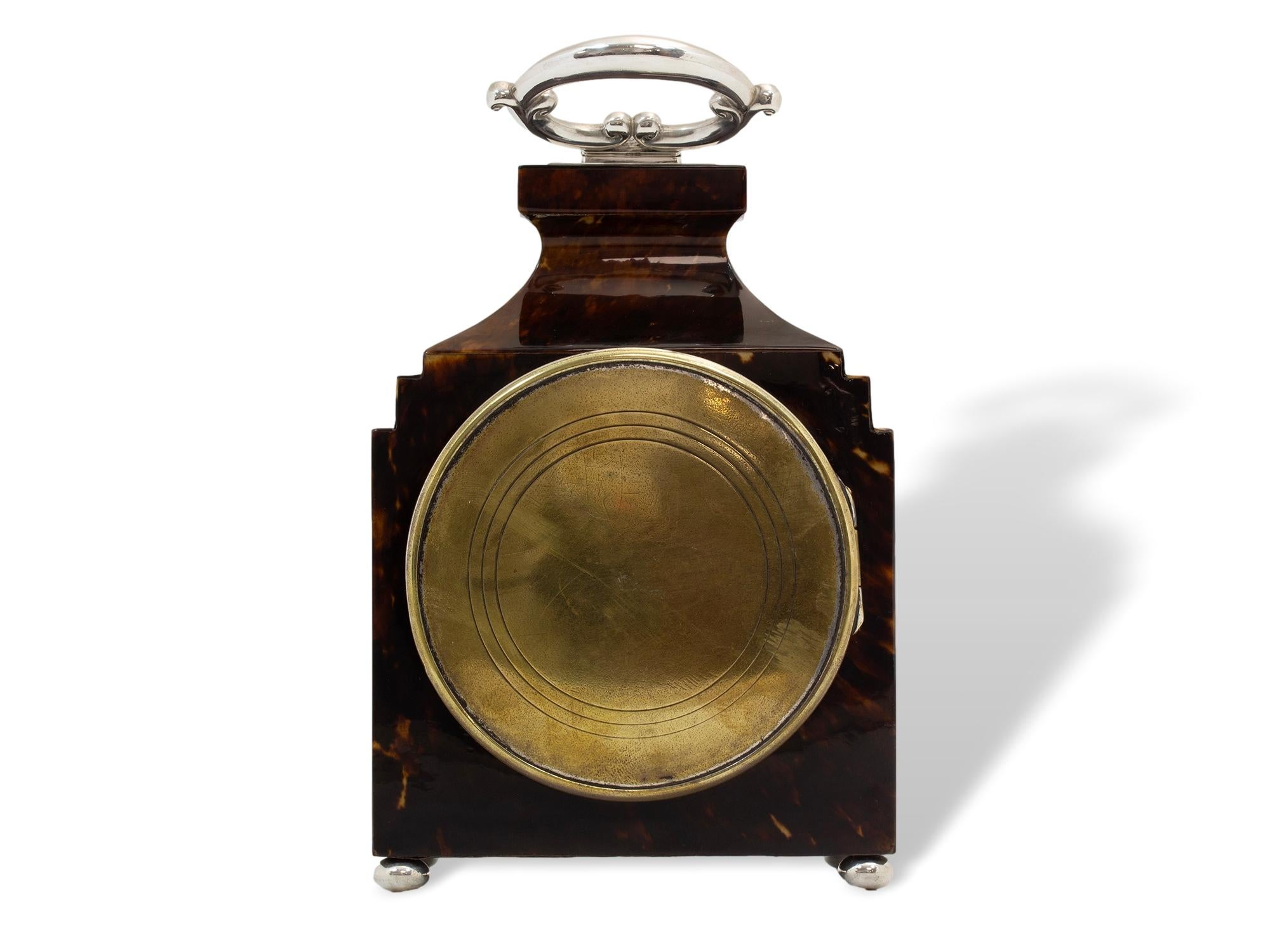 Calco Orologio in tartaruga e argento Douglas Clock Co. in vendita