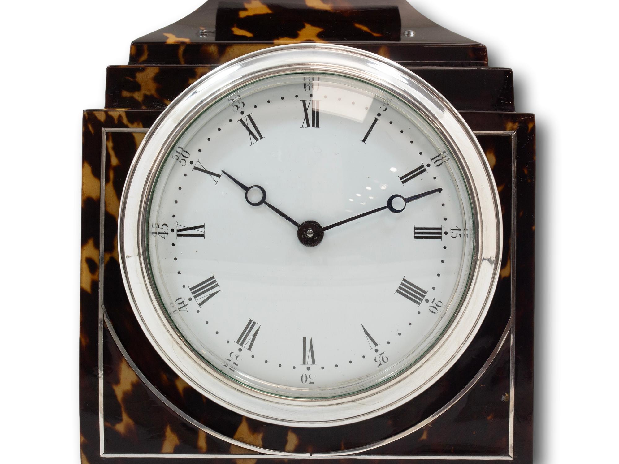XX secolo Orologio in tartaruga e argento Douglas Clock Co. in vendita