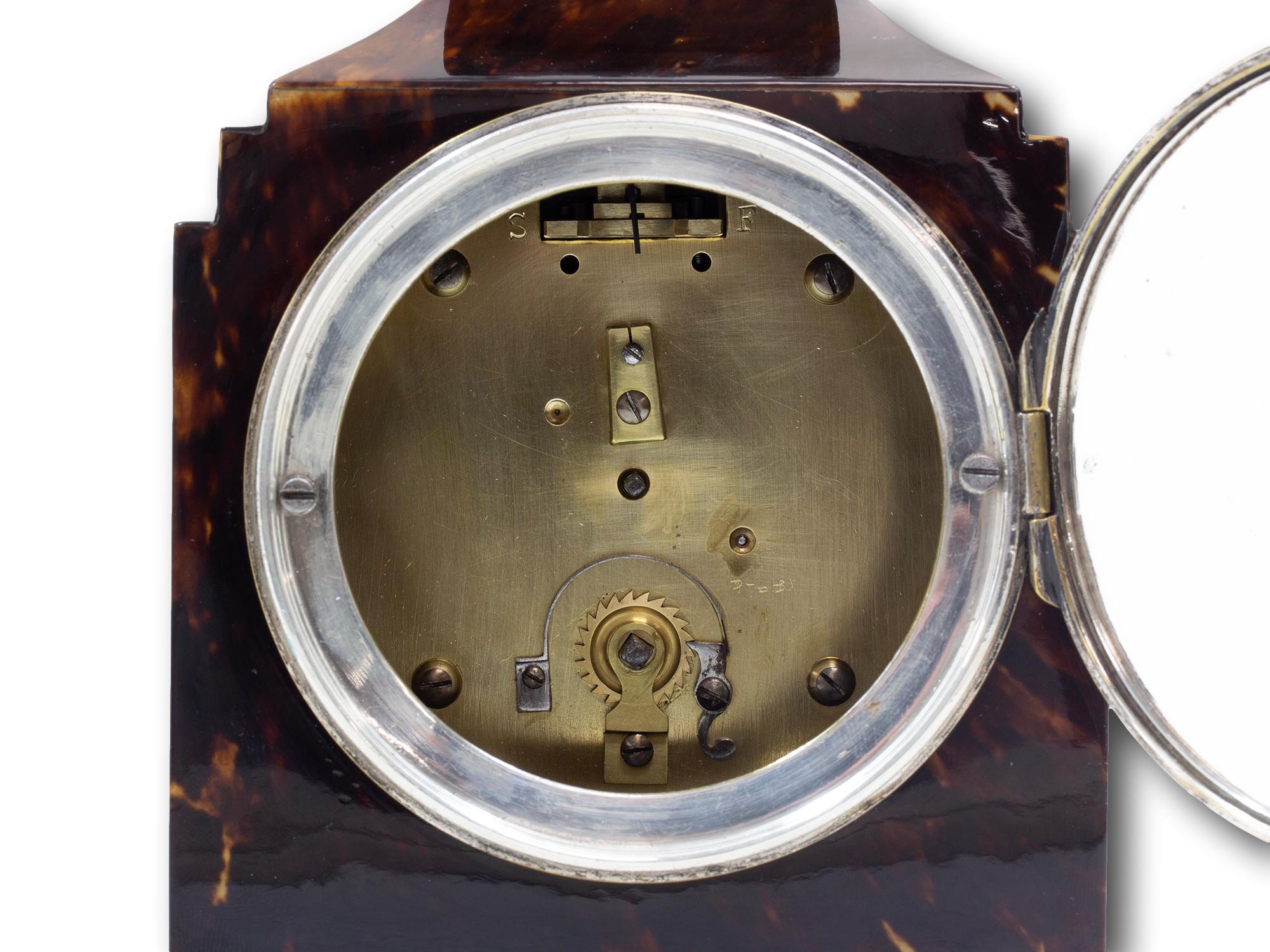 Orologio in tartaruga e argento Douglas Clock Co. in vendita 1
