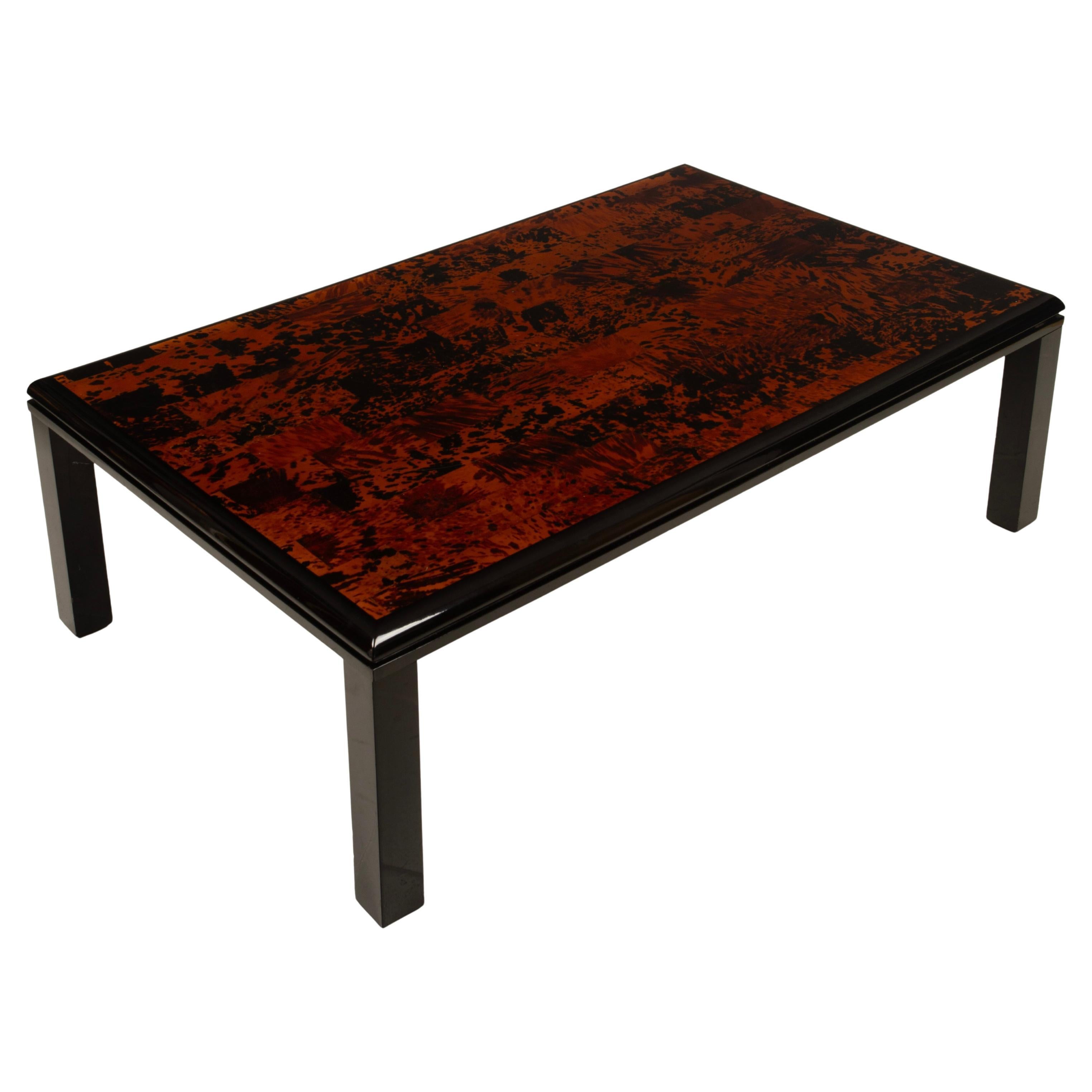 Roberto Jodice, table basse postmoderne italienne en écaille d'Inde, 1975 en vente