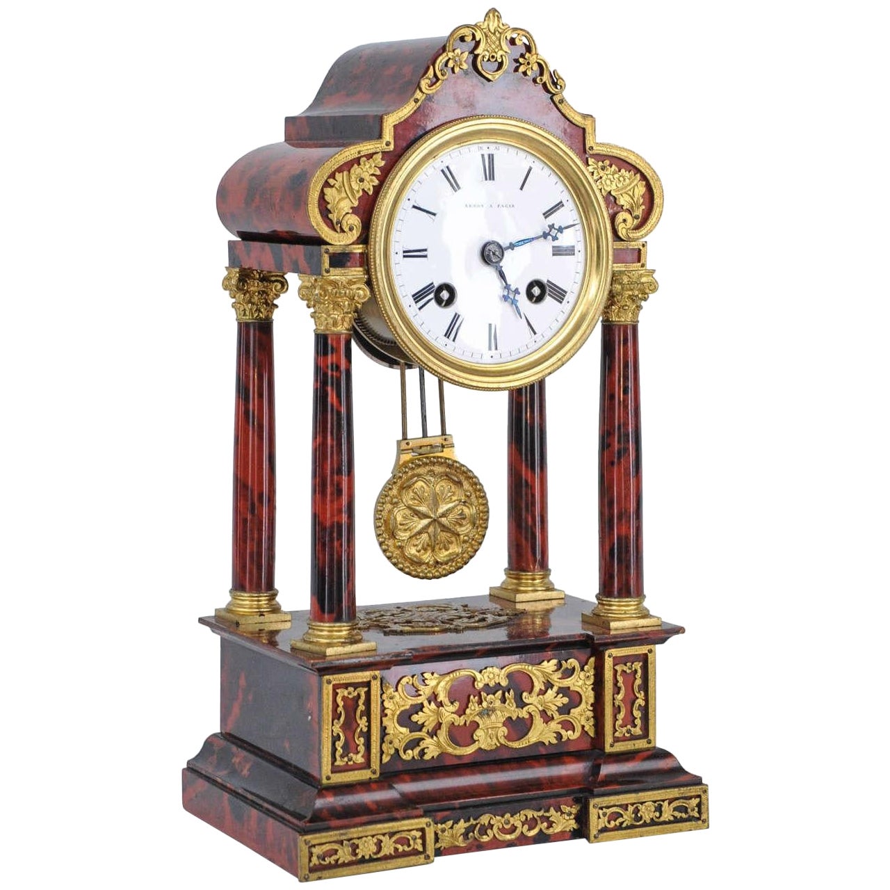 Tortoiseshell Table clock by Leroy a Paris For Sale