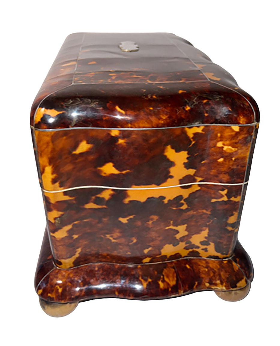 Tortoiseshell Tea Caddy In Good Condition For Sale In Dallas, TX
