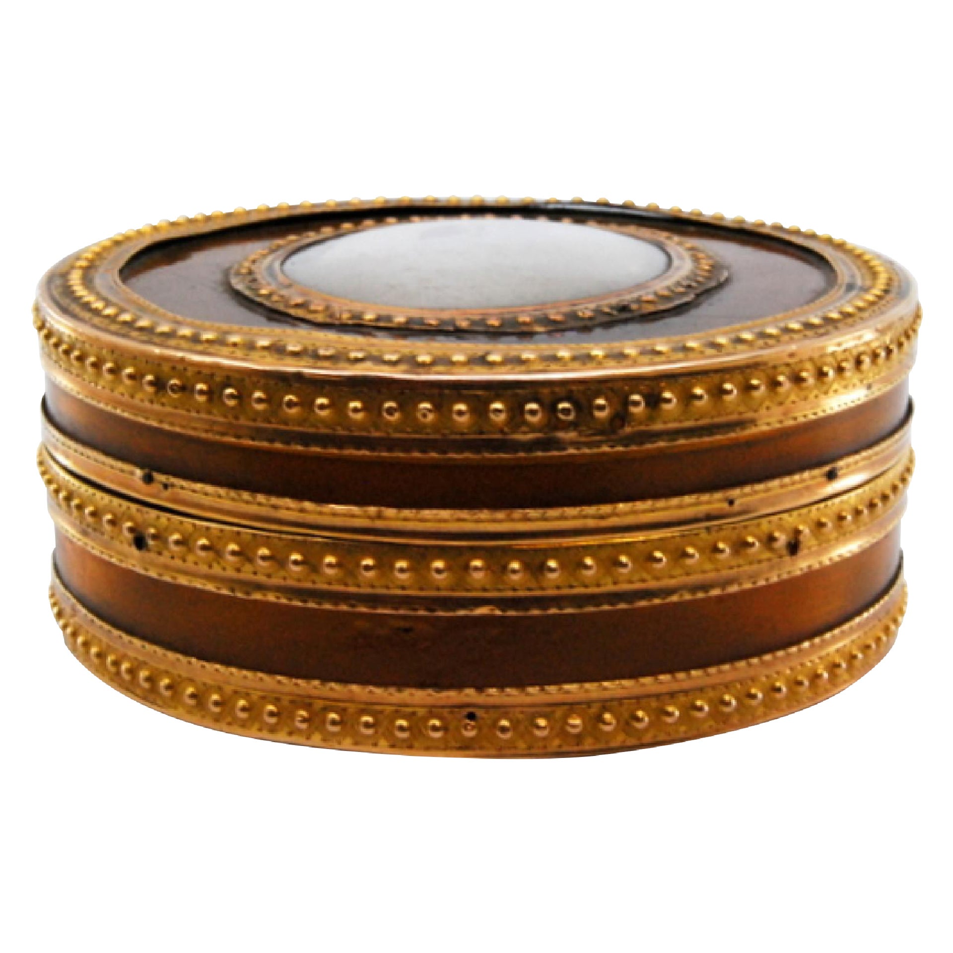 Tortoiseshell toiletry box with gold structure, love symbol on the removable lid