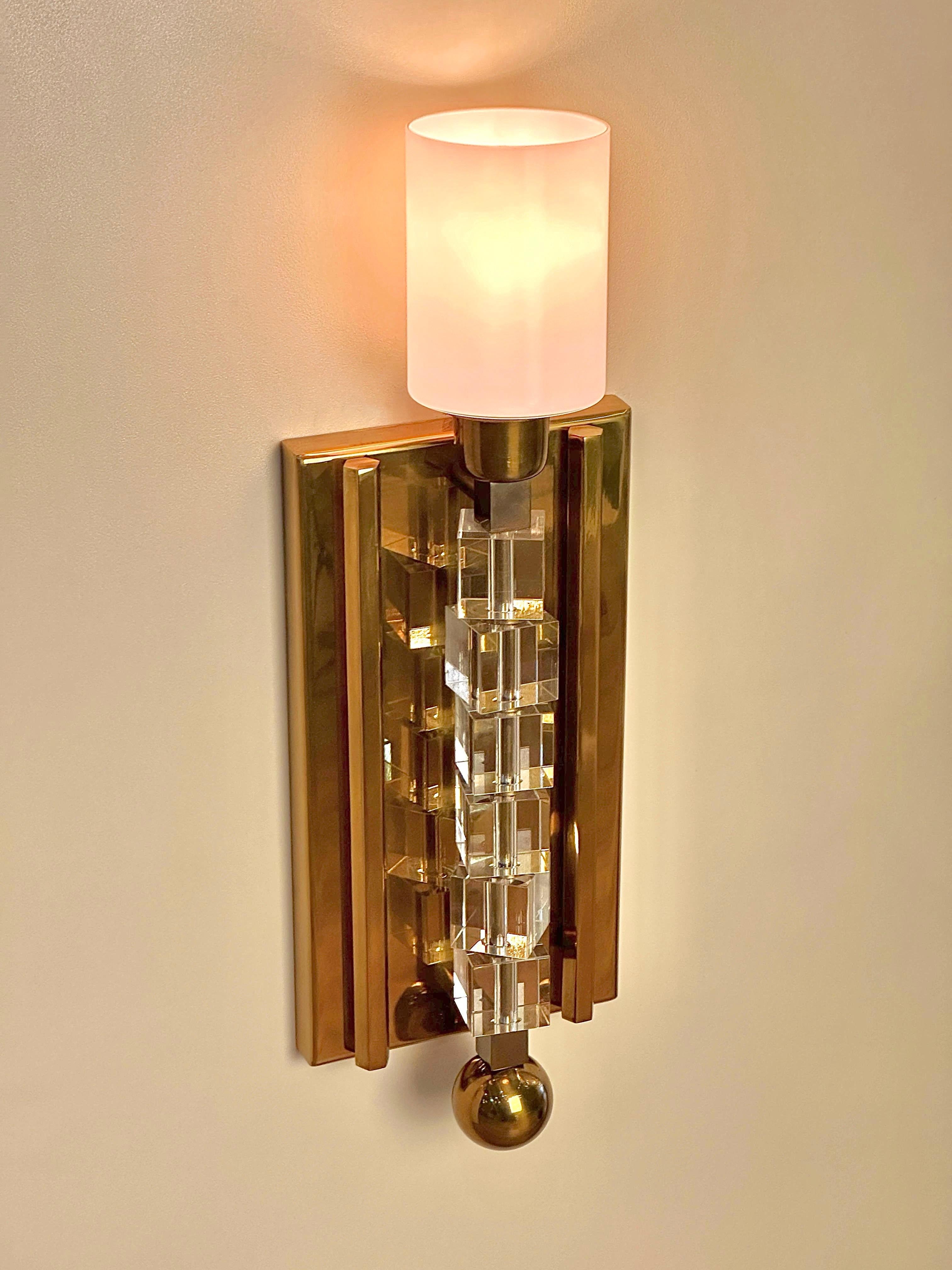 Turkish Tortona Brass Lampshade Wall Sconce Mid-Century Modern Lighting For Sale