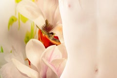 Flora 13 - Female Baroque Nude Floral Background Vermillion Portrait Photography
