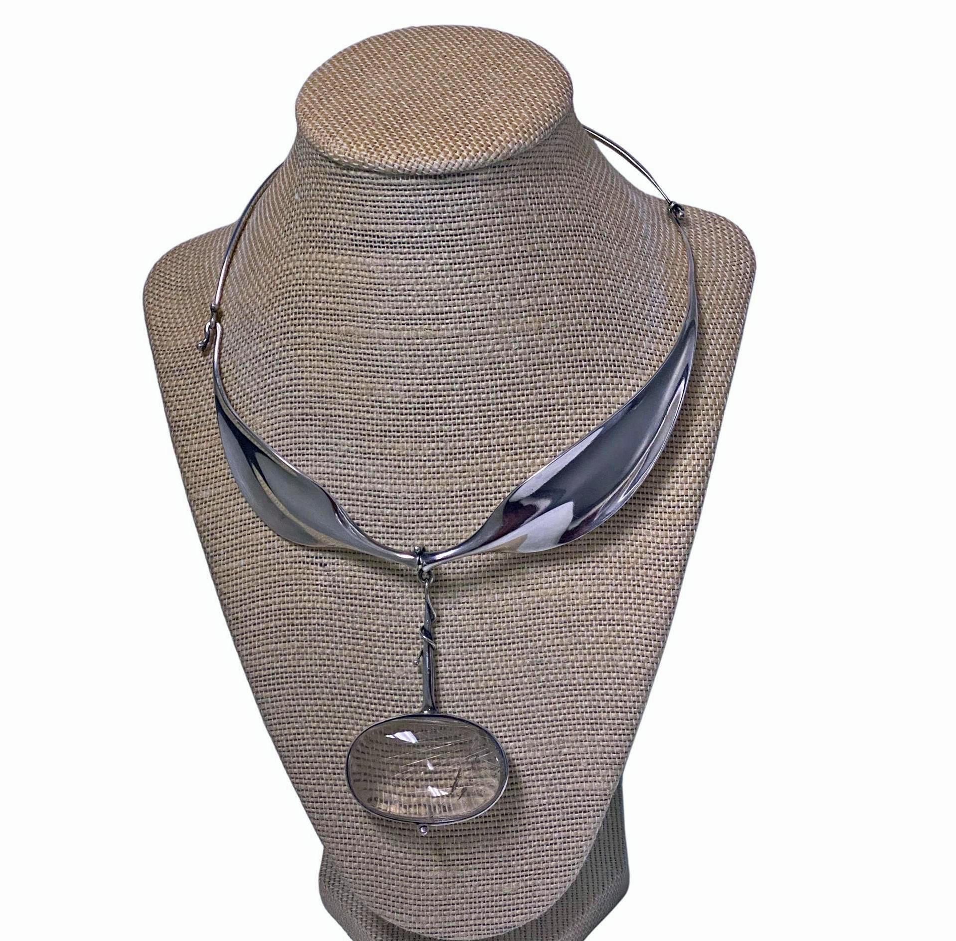 Late 20th Century Torun Bulow Hube for George Jensen Sterling Quartz Necklace, C. 1975