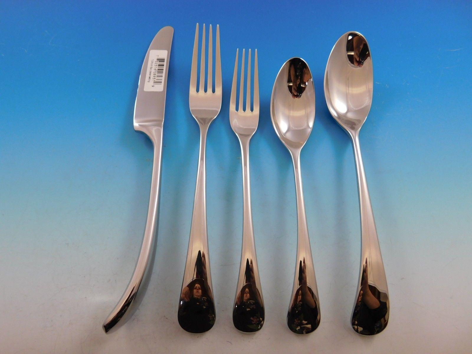 Torun by Dansk Stainless Steel Flatware Set Service for Eight New 40 Pieces In Excellent Condition In Big Bend, WI