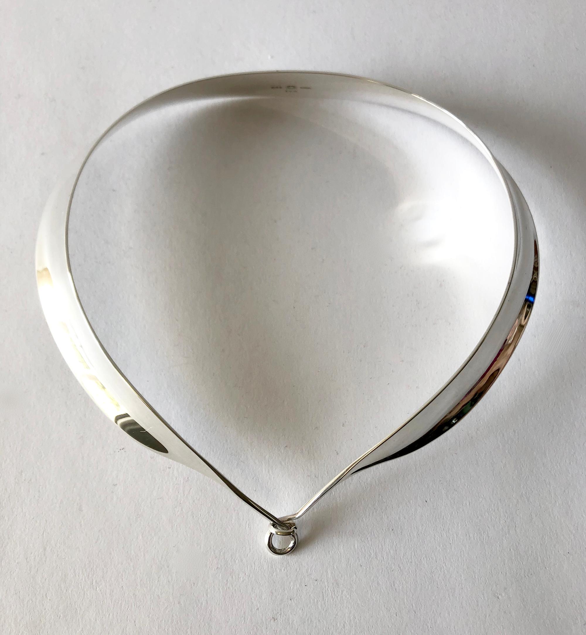 Women's Torun Georg Jensen Sterling Silver Love Neck Ring Crystal Diamond Pendant