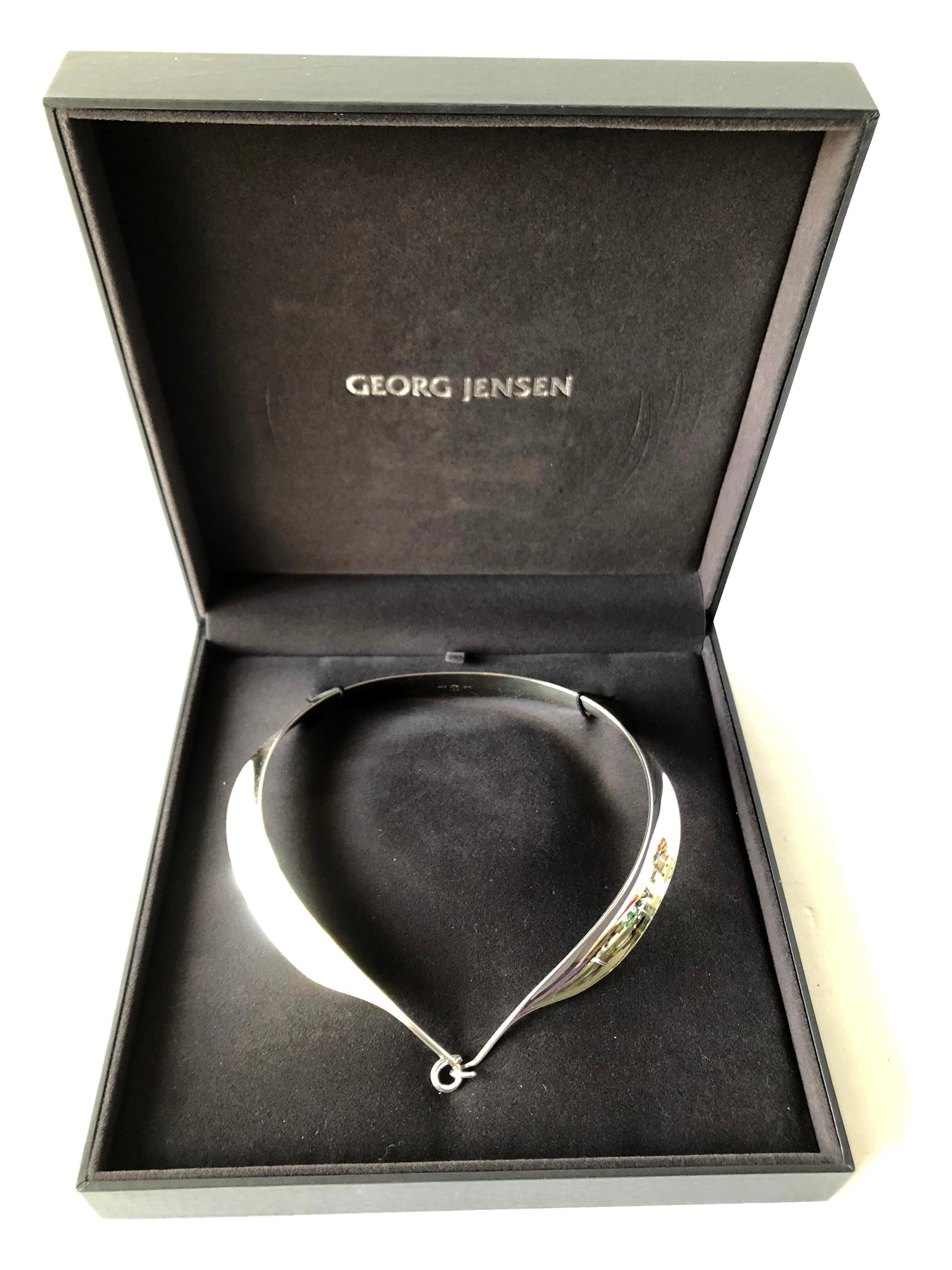 Torun Georg Jensen Sterling Silver Love Neck Ring Crystal Diamond Pendant 1