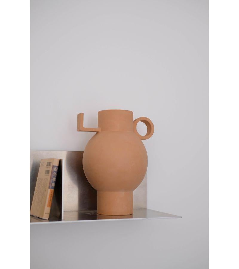 Modern Torus Terracotta Vase by Lea Ginac For Sale