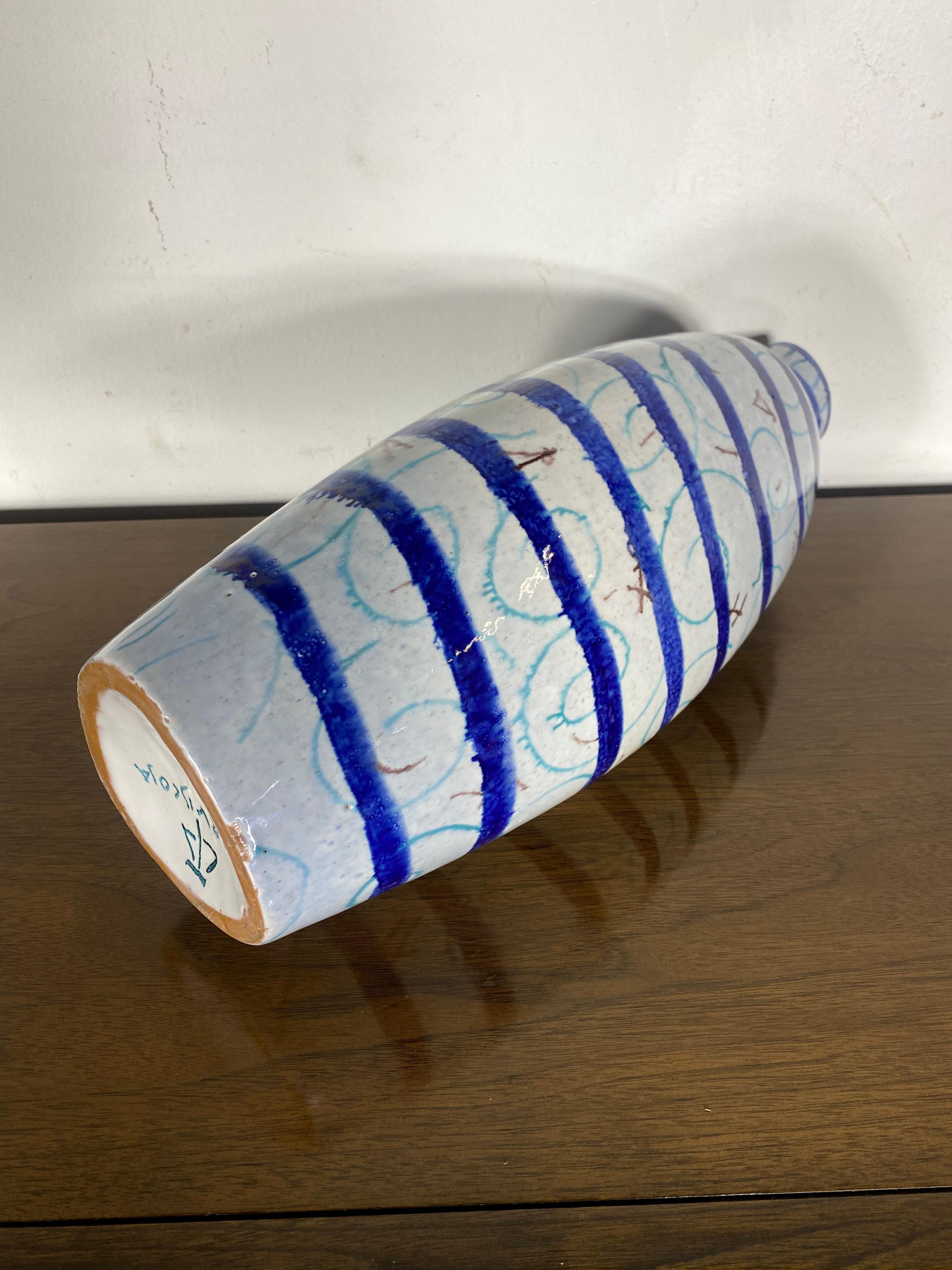Fatto a mano Bottiglia/vaso Torviscosa .Classico design modernista italiano in vendita