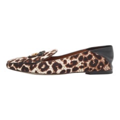 Tory Burch Mocassini con stampa animale in pelle e pelo di vitello Tory Charm Taglia 37,5