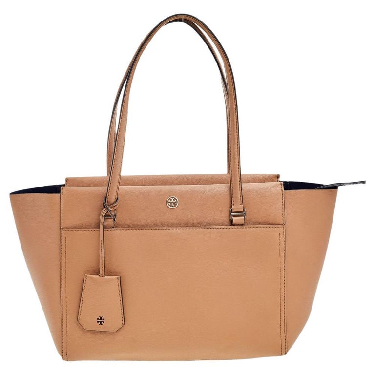 Tory Burch Beige Leather Parker Tote For Sale at 1stDibs