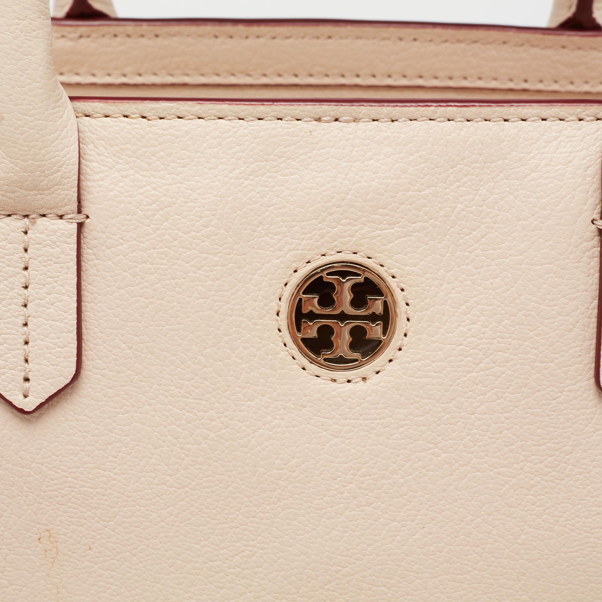 Tory Burch Beige Leather Robinson Tote 2