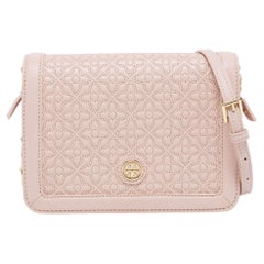 Tory Burch Beige Quilted Leather Bryant Crossbody Bag