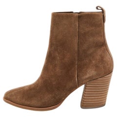 Tory Burch Beige Suede Leena Ankle Boots Size 40