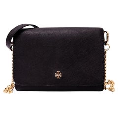 Tory Burch Borsa a tracolla nera con tracolla a catena dorata
