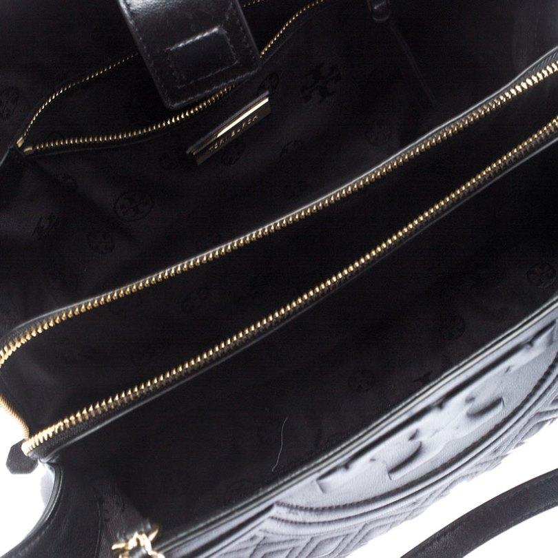Tory Burch Black Diamond Quilted Leather Marion Tote 3