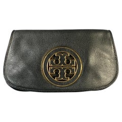 Borsa a mano a tracolla in pelle con logo "Black Gold" di TORY BURCH