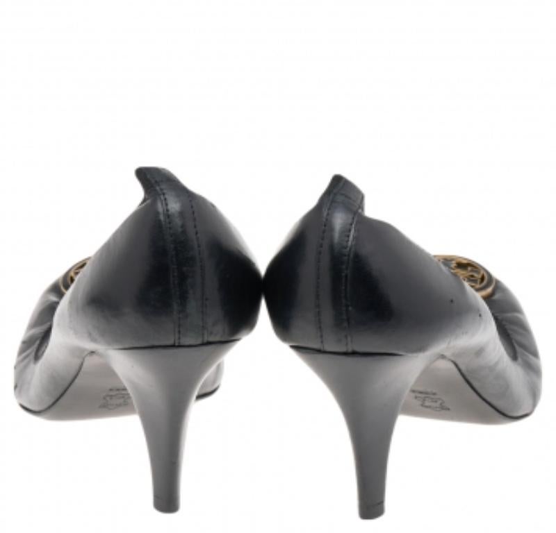 Nero Tory Burch Pumps Caroline in pelle nera ed elastica misura 40 in vendita