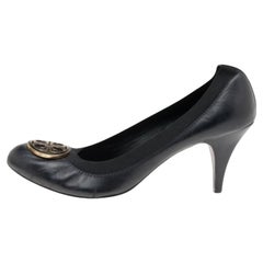 Tory Burch Black Leather And Elastic Caroline Pumps Size 40