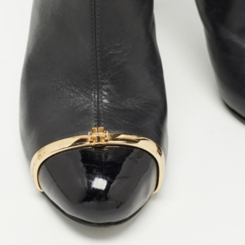 Donna Tory Burch Stivaletti in pelle nera e vernice misura 37 in vendita