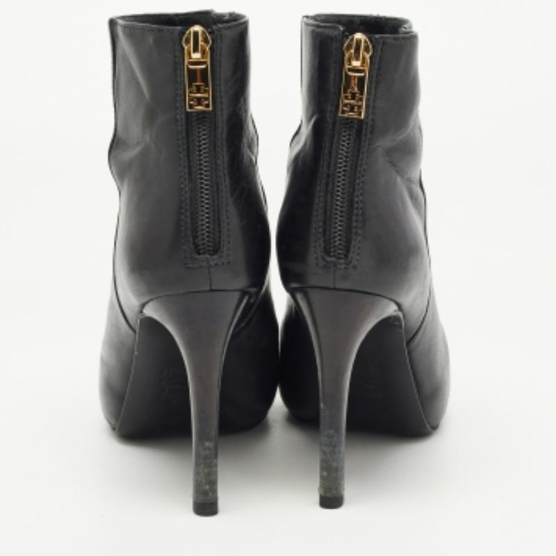 Tory Burch Stivaletti in pelle nera e vernice misura 37 in vendita 1