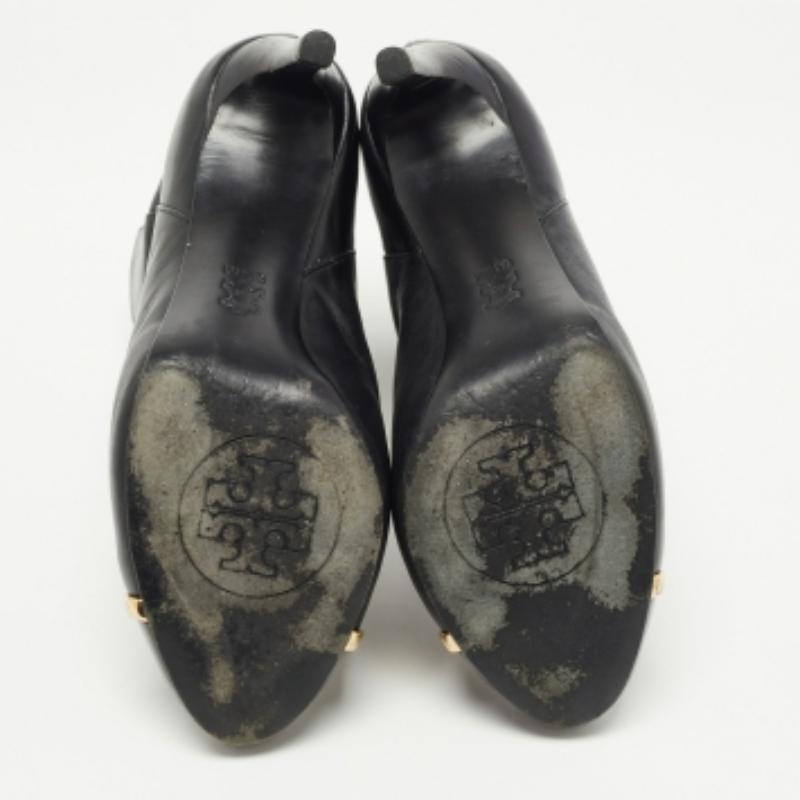 Tory Burch Stivaletti in pelle nera e vernice misura 37 in vendita 3