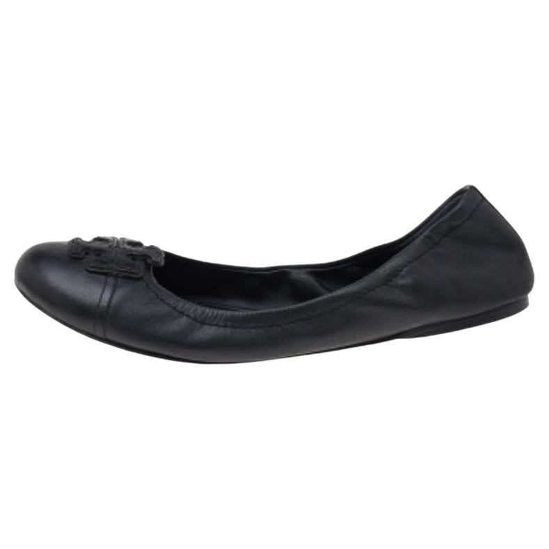 Tory Burch Schwarze Ballettschuhe aus Leder Größe 39,5