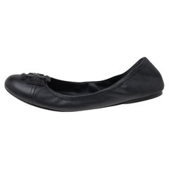 Tory Burch Black Leather Ballet Flats Size 39.5