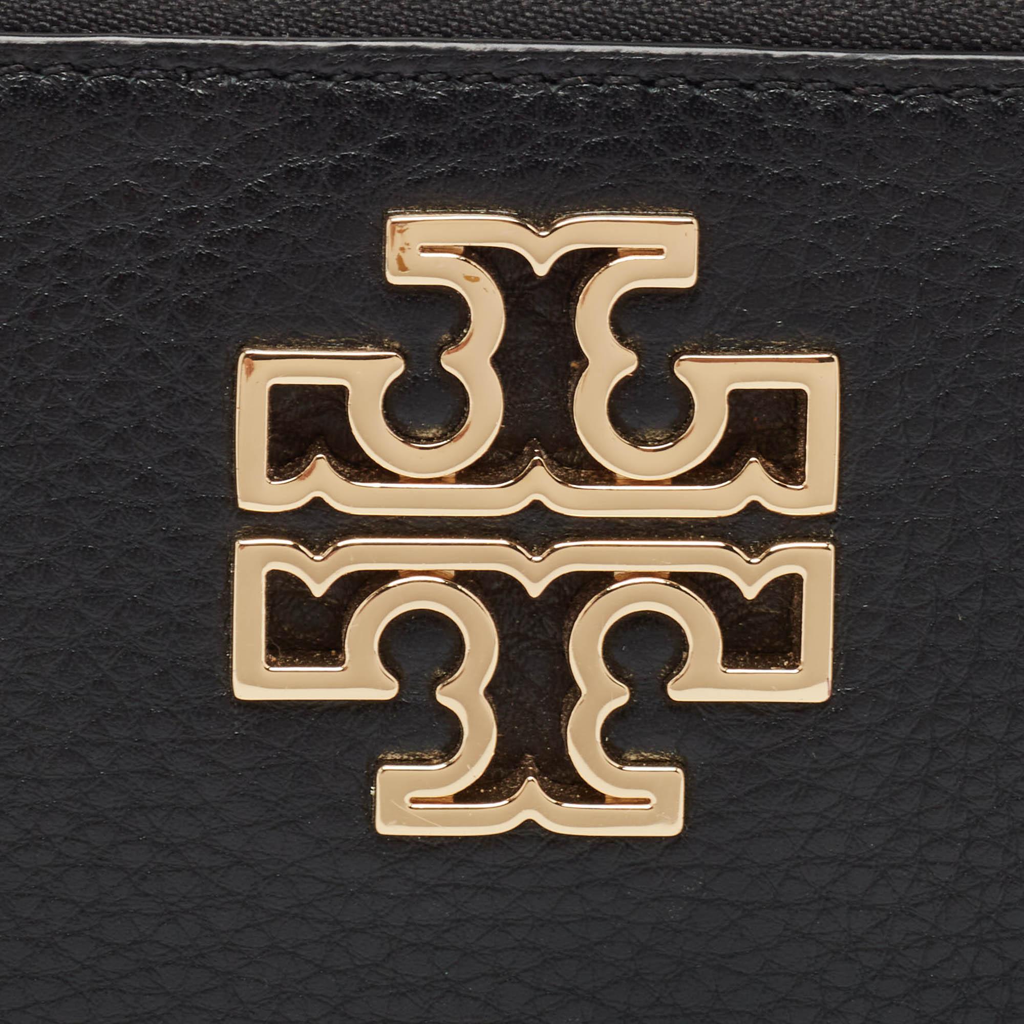Tory Burch Black Leather Britten Zip Around Wallet 1