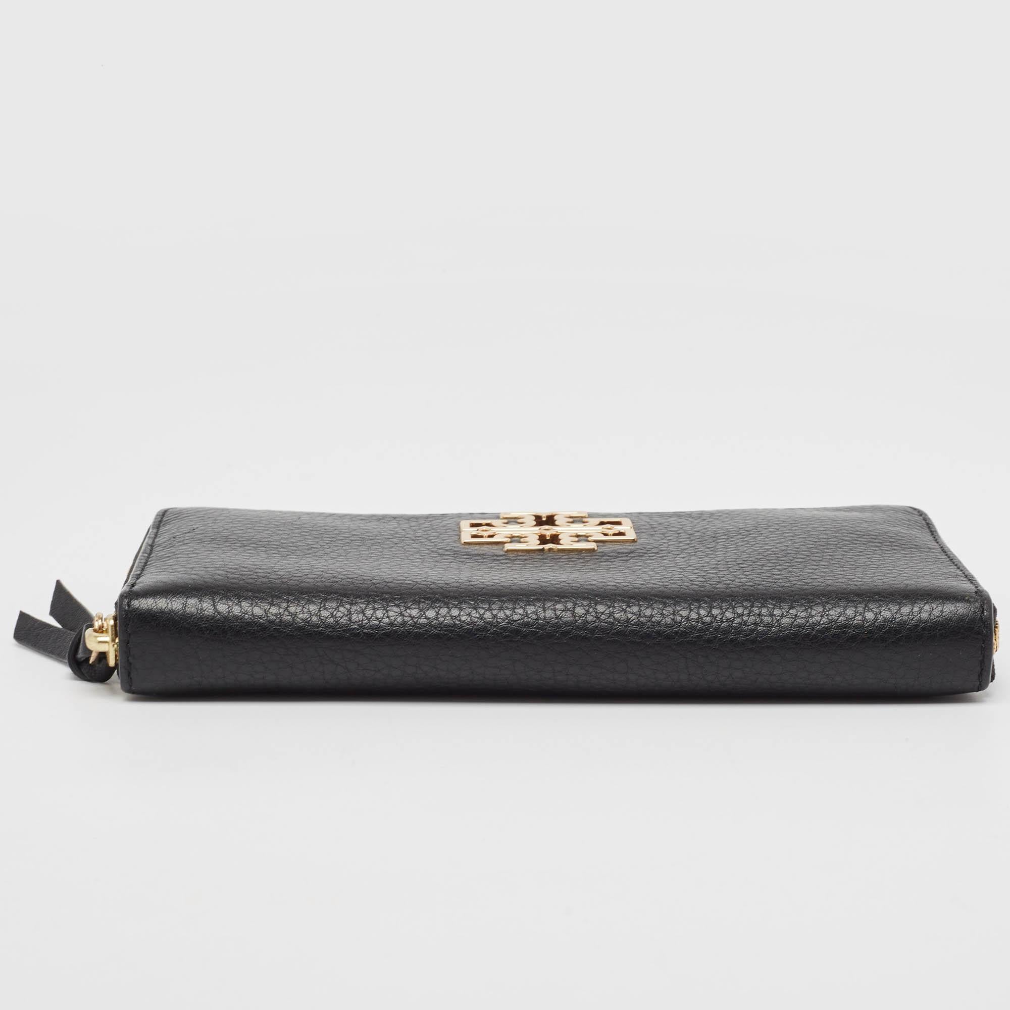 Tory Burch Black Leather Britten Zip Around Wallet 2