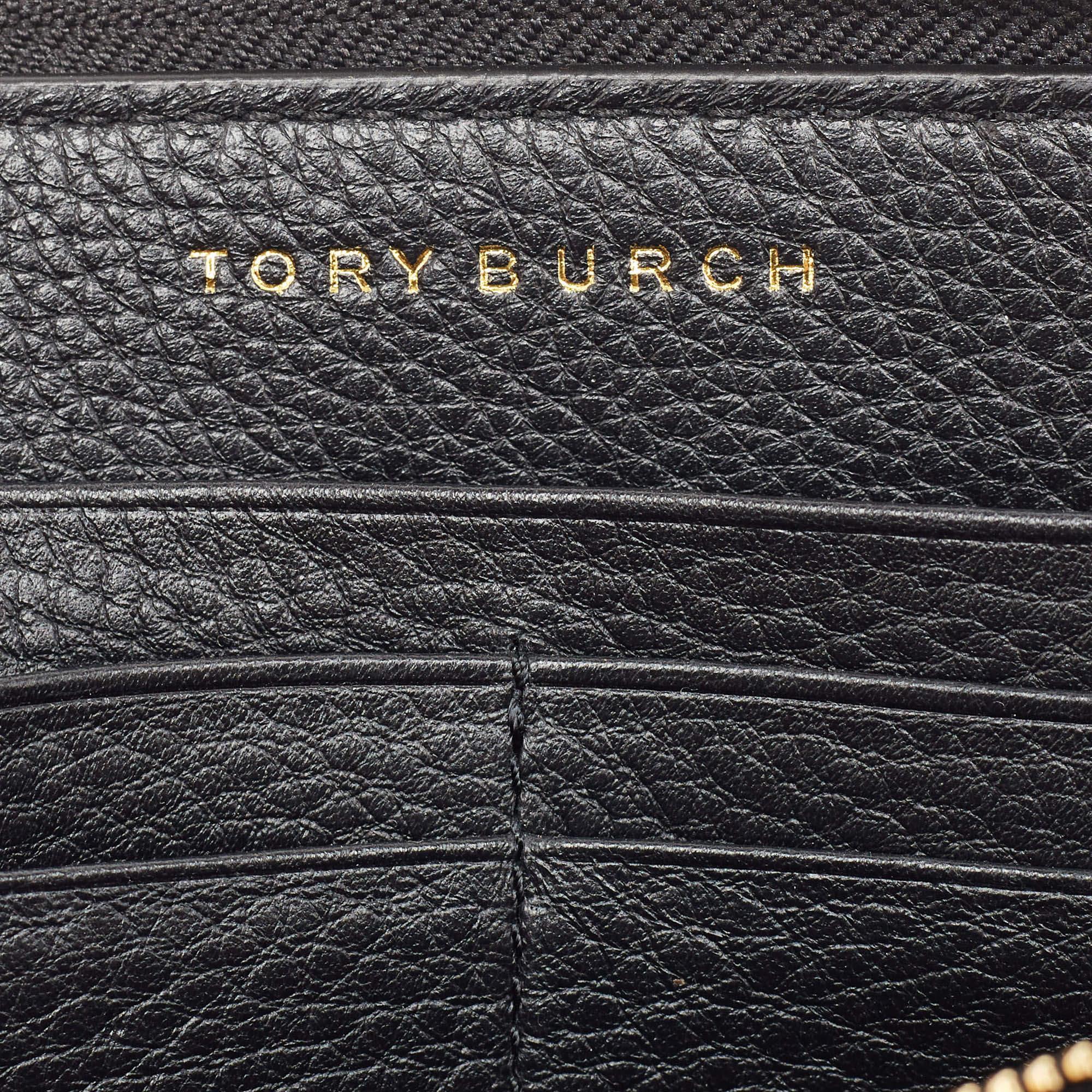 Tory Burch Black Leather Britten Zip Around Wallet 3