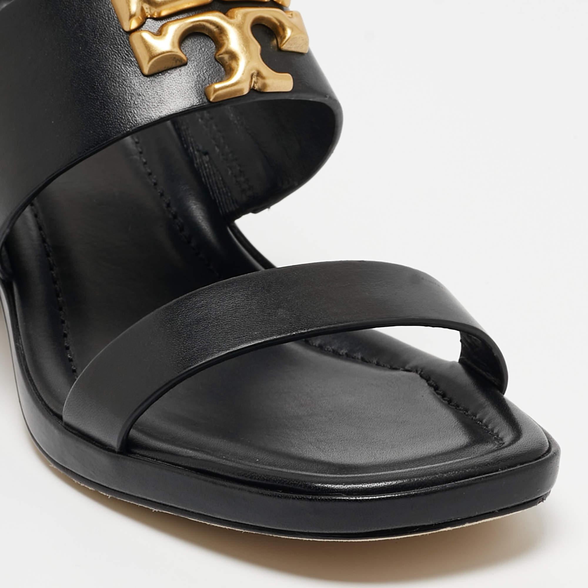 Tory Burch Black Leather Eleanor Slingback Sandals Size 39 3
