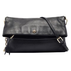 Tory Burch Borsa a tracolla pieghevole in pelle nera