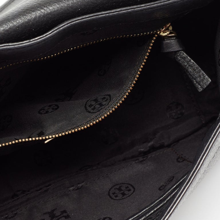 Tory Burch Black Leather Hudson Bay Shoulder Bag at 1stDibs