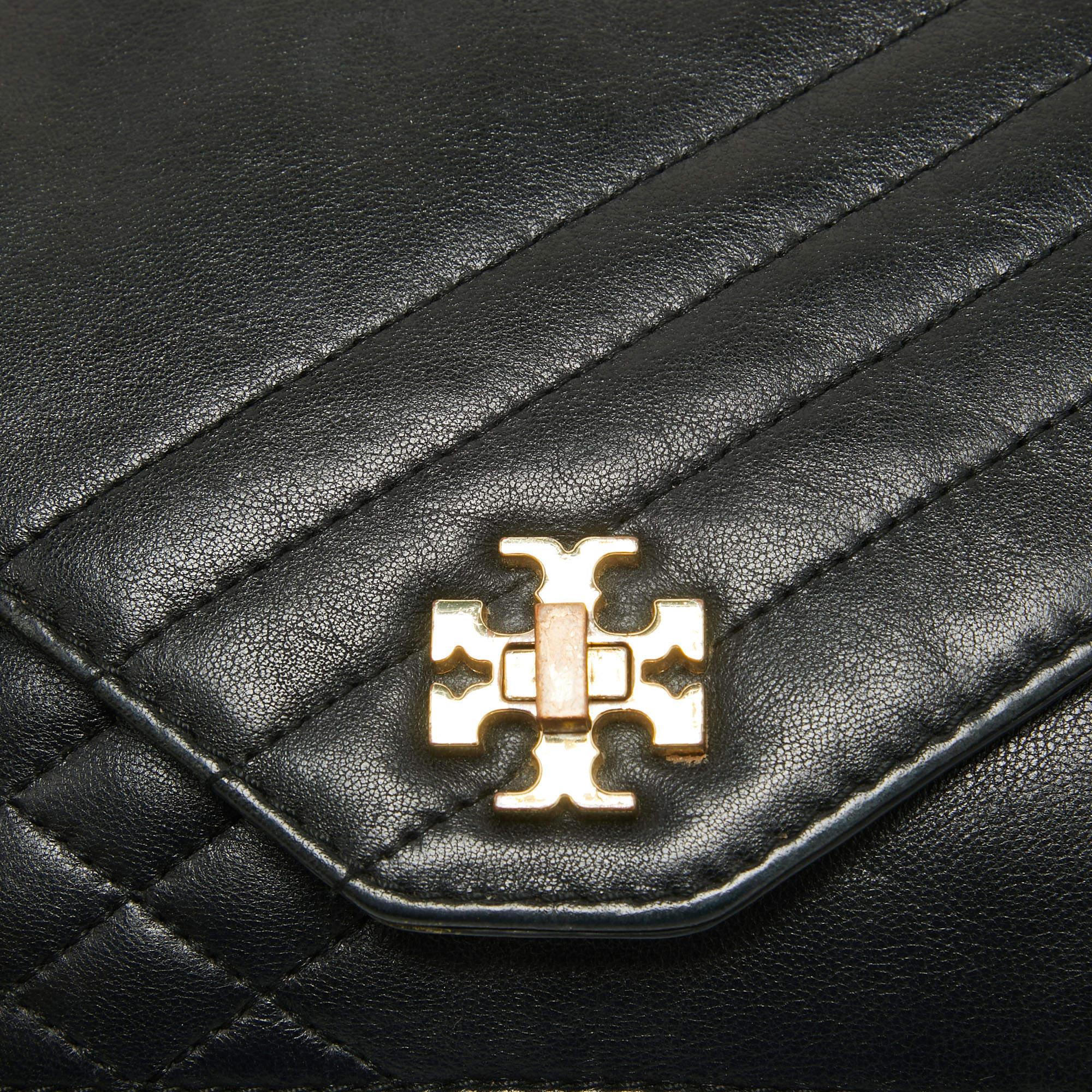 Tory Burch Black Leather Kira Envelope Flap Chain Bag 2