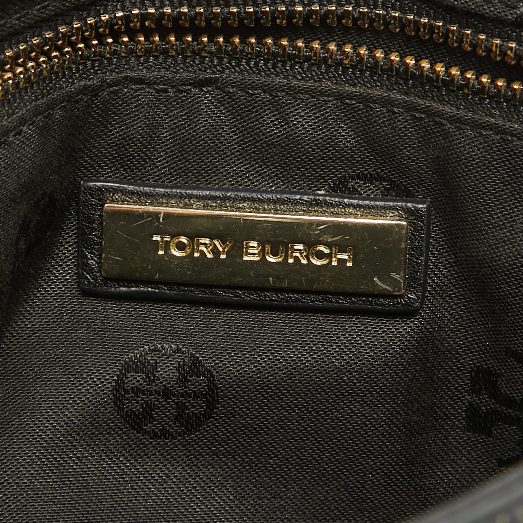 Tory Burch Black Leather Kira Envelope Flap Chain Bag 4