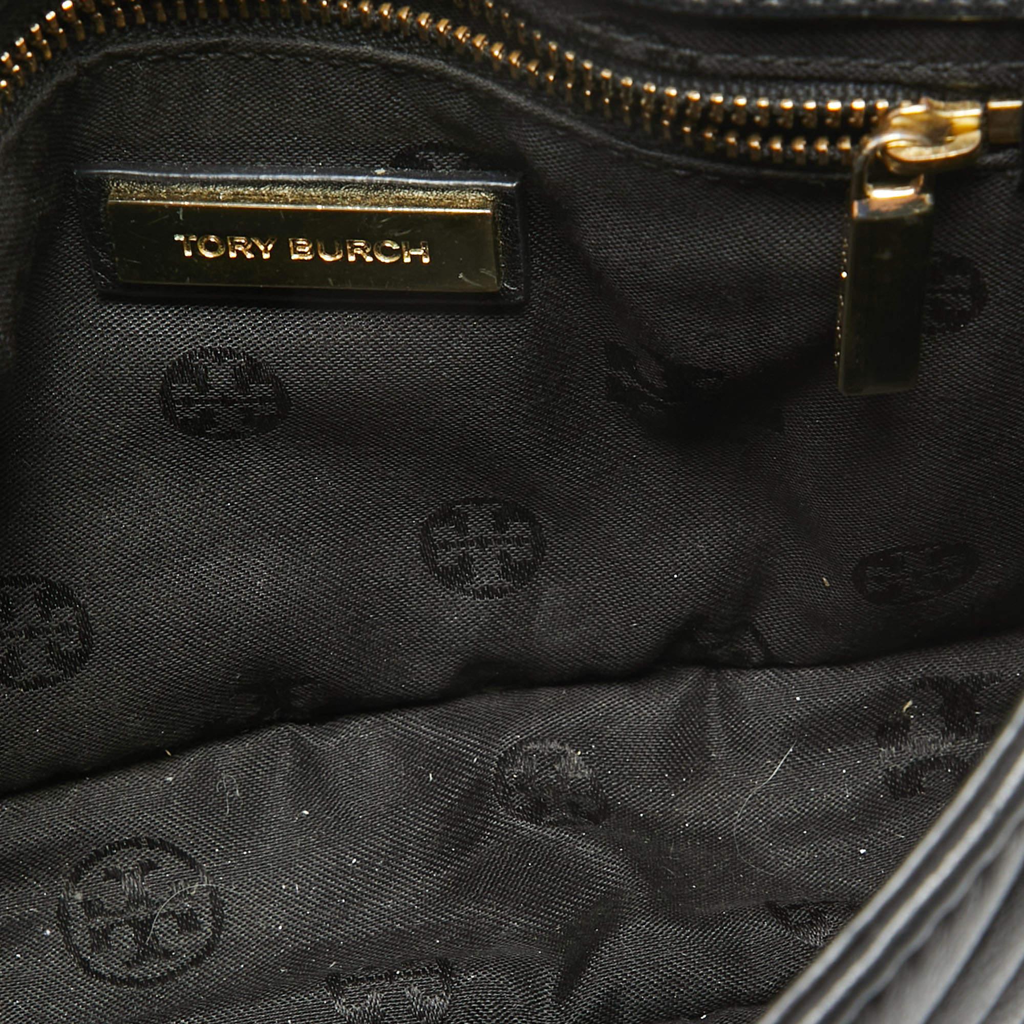 Tory Burch Black Leather Kira Envelope Flap Chain Bag 5