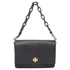 Tory Burch Black Leather Kira Shoulder Bag