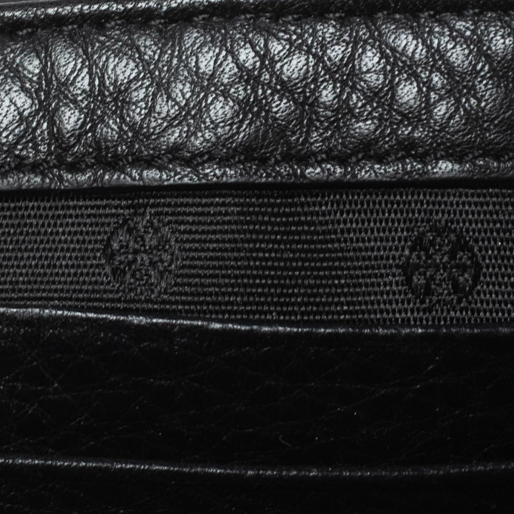 Tory Burch Black Leather Mercer Classic Flap Shoulder Bag For Sale 5