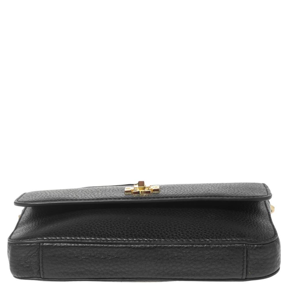 Women's Tory Burch Black Leather Mercer Classic Flap Shoulder Bag For Sale